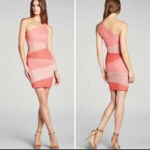 Coral One Shoulder BCBC Kira Dress